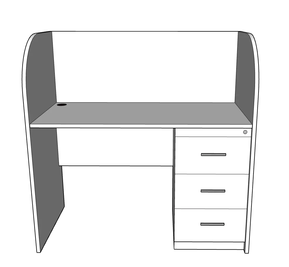 Priva Desk with Partition for Office & Study, Custom Made - Image 4