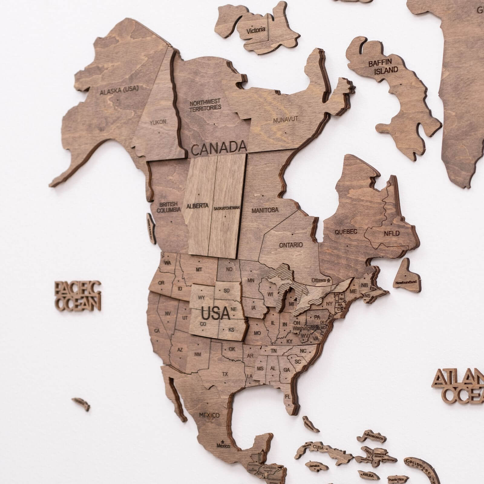 3D Wooden World Map, Terra - Image 3