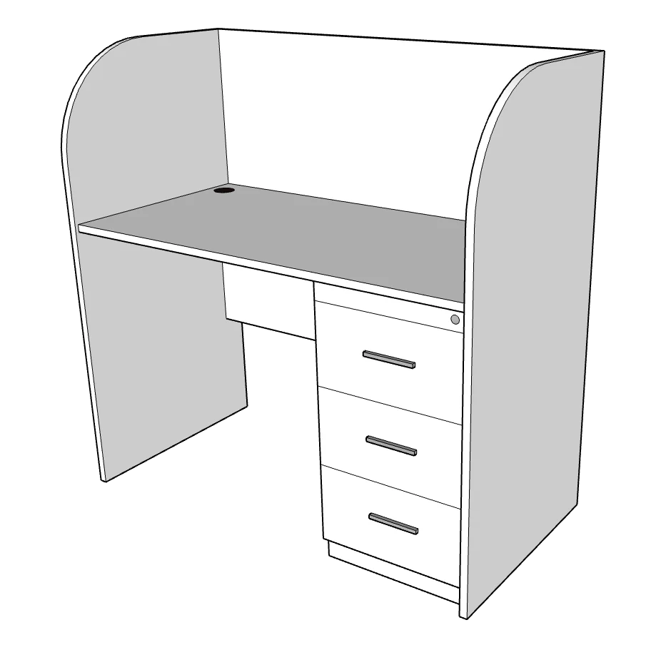 Priva Desk with Partition for Office & Study, Custom Made - Image 4