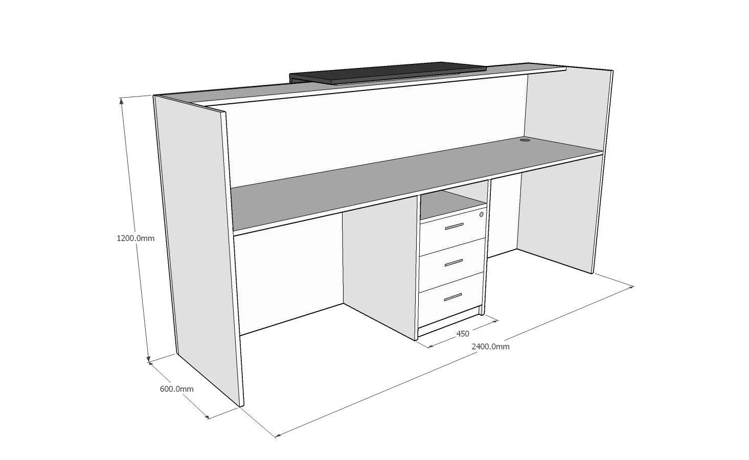 Ace Reception Counter for 2 persons, Custom - Image 4