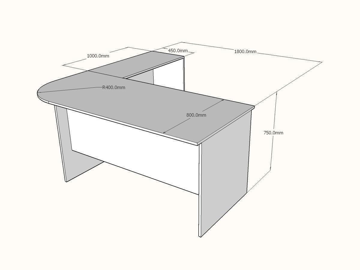 L shaped Executive Desk with Mobile Pedestal, Custom made - Image 4
