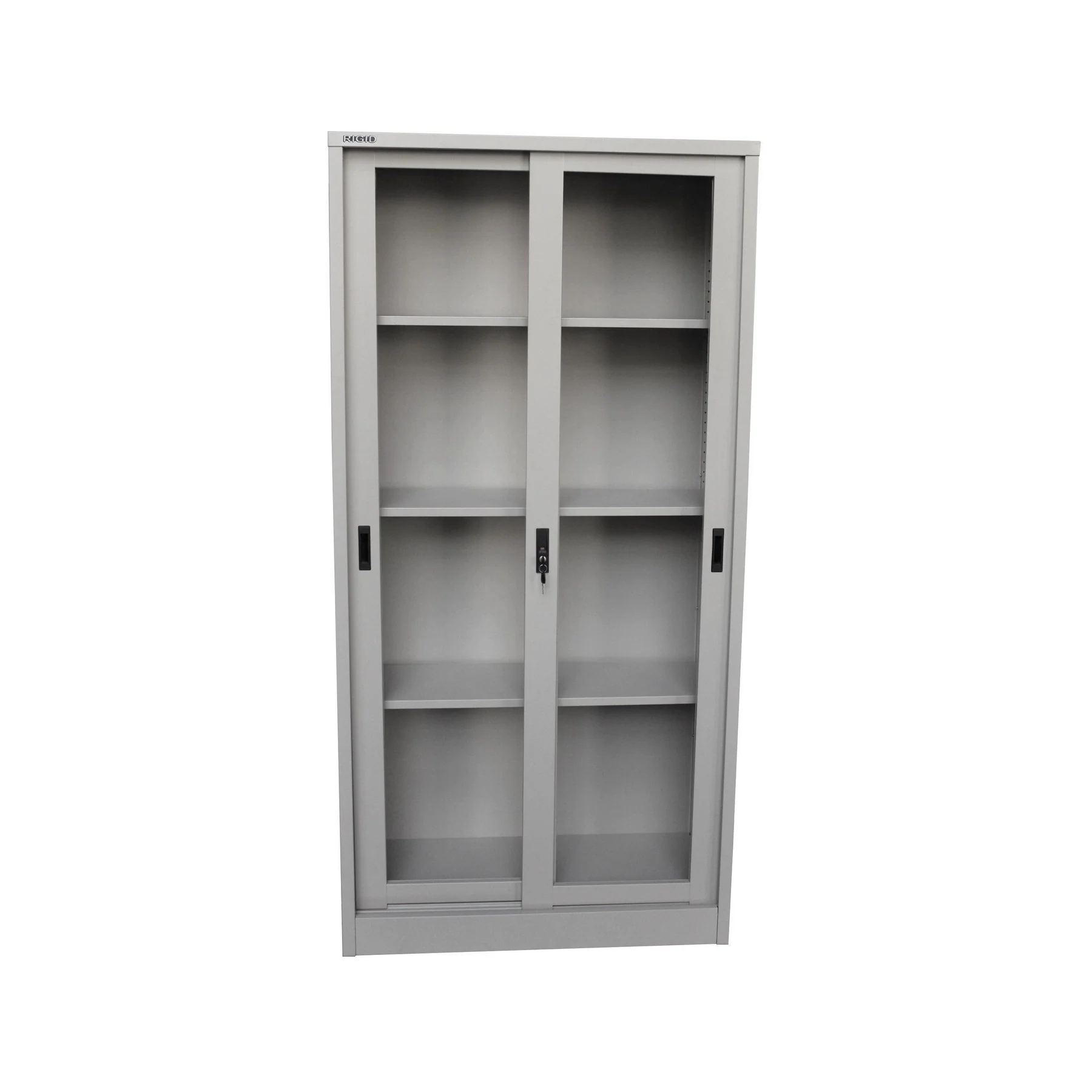 Steel Sliding Glass Door Cupboard with 3 adjustable shelves, 0.7mm