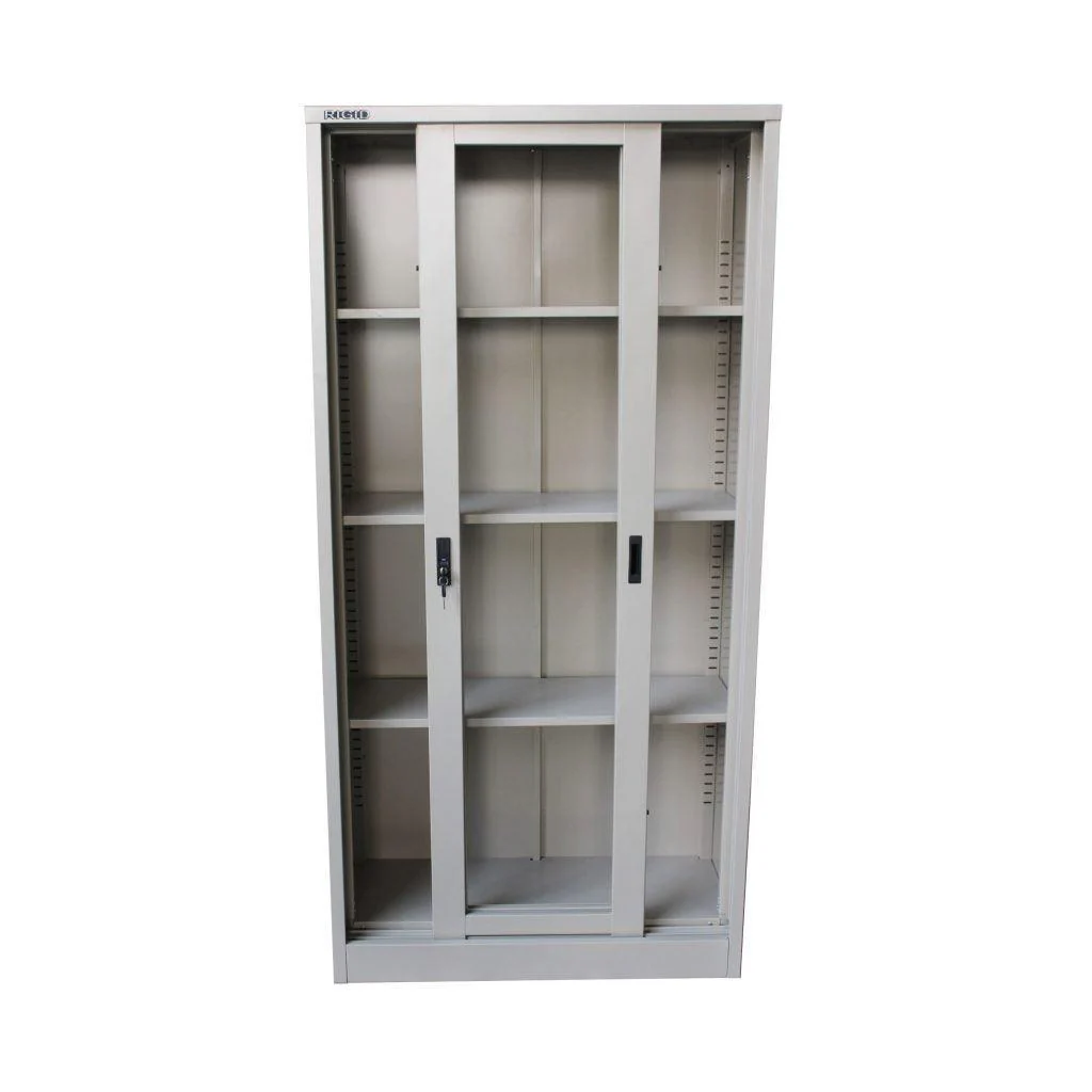 Steel Sliding Glass Door Cupboard with 3 adjustable shelves, 0.7mm - Image 3