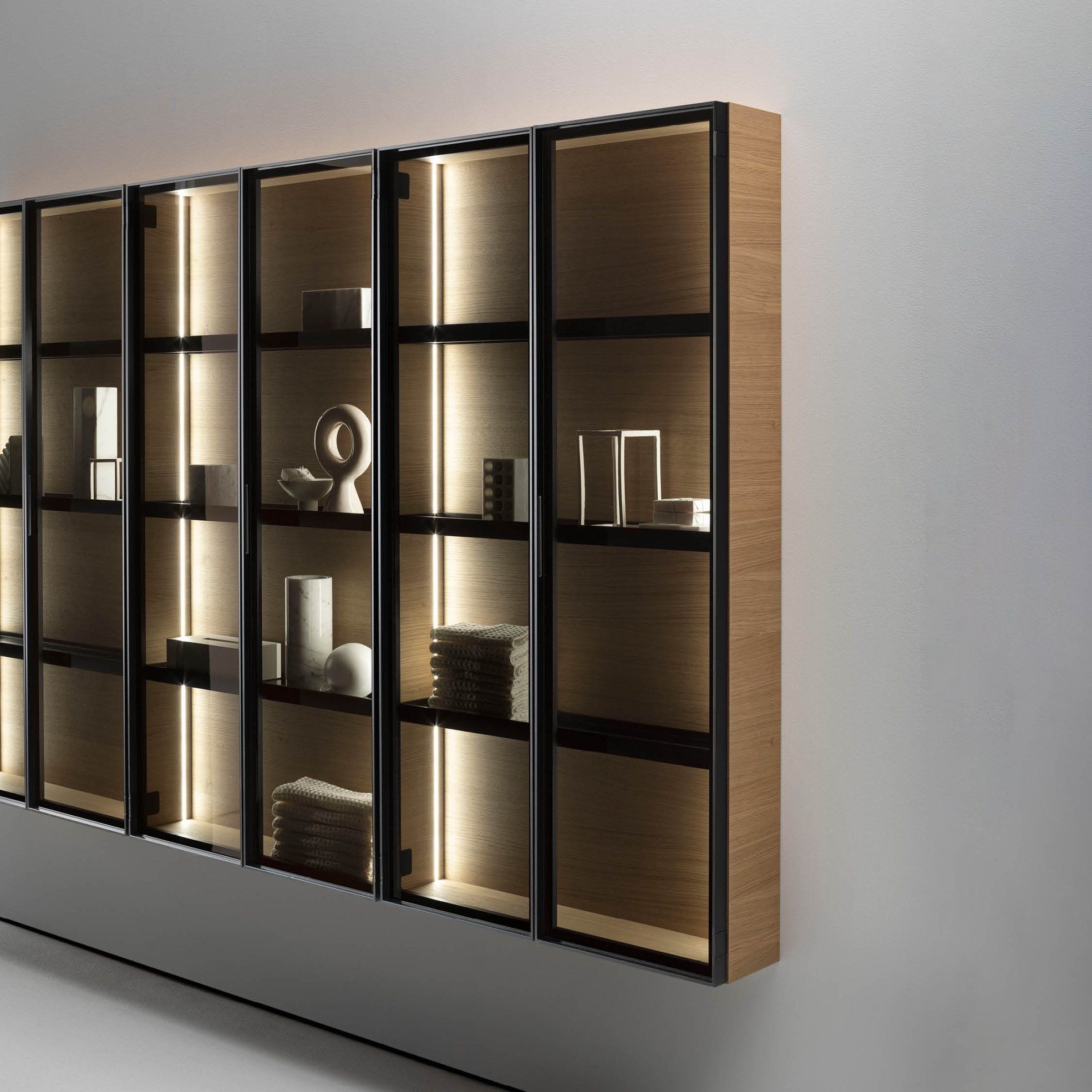 Wall Mounted Cabinet with Glass Doors